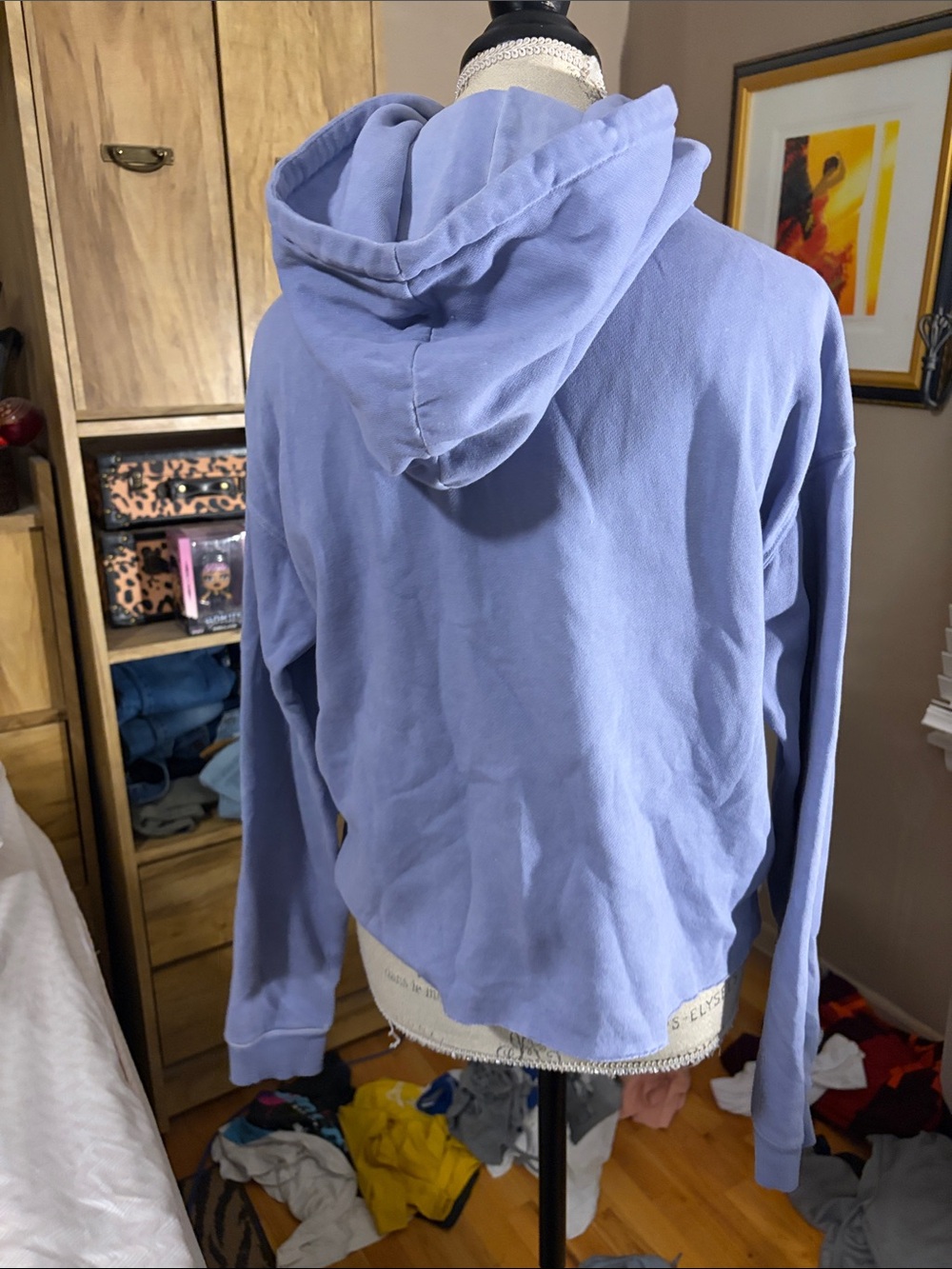 Wild Fable Blue Pullover Hoodie with Pink Drawstrings - Small - Picture 3 of 5